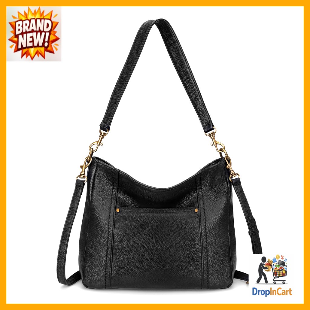 Genuine Leather Hobo Crossbody Bag Retro Vintage Chic Multi-Pose Shoulder Purse